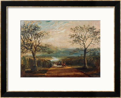Coach On Road Through Dale, Moors Behind by William Turner Pricing Limited Edition Print image
