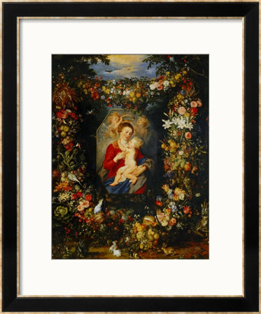 And Jan Brueghel: Mary Virgin And Child With Wreath Of Flowers And Fruits by Peter Paul Rubens Pricing Limited Edition Print image