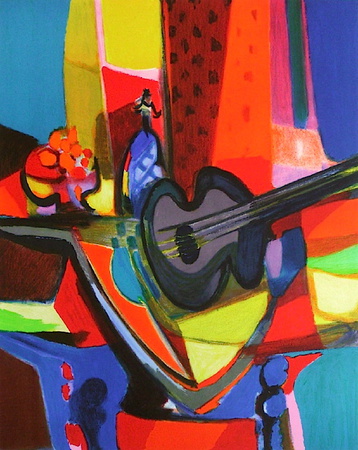 Nature Morte Guitare Et Siphon by Marcel Mouly Pricing Limited Edition Print image