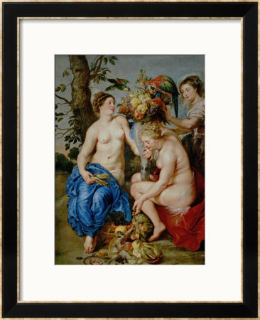 Ceres And Two Nymphs, Animals And Fruit By Snyders, Painted Between 1620-28 by Peter Paul Rubens Pricing Limited Edition Print image