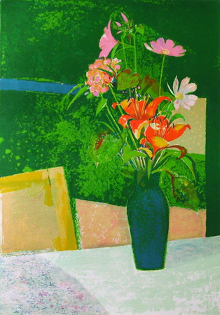 Bouquet Au Vase Vert by René Genis Pricing Limited Edition Print image
