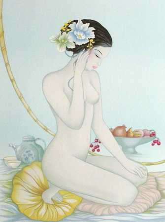 Nu A La Theiere Et Au Compotier by Mara Tran-Long Pricing Limited Edition Print image
