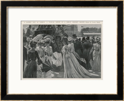 Fashionable Ladies Join Their Menfolk At Lord's On A Ladies Day by Lucien Davis Pricing Limited Edition Print image