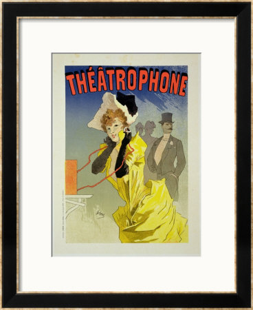 Reproduction Of A Poster Advertising Theatrophone, 1890 by Jules Chéret Pricing Limited Edition Print image