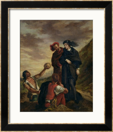 Hamlet And Horatio In The Cemetery, From Scene 1, Act V Of Hamlet By William Shakespeare 1839 by Eugene Delacroix Pricing Limited Edition Print image