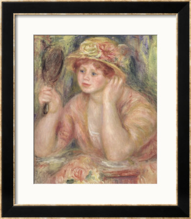 Woman With A Mirror, Circa 1915 by Pierre-Auguste Renoir Pricing Limited Edition Print image
