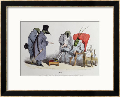 The Leech Doctors, Caricature From Les Metamorphoses Du Jour, 1854 by Grandville Pricing Limited Edition Print image
