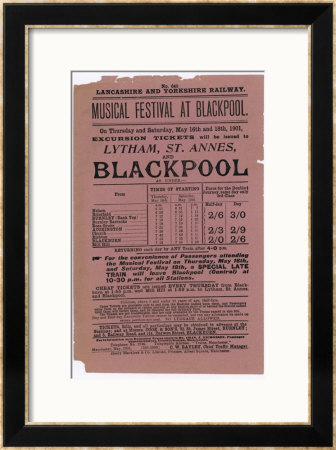 Flyer Issued By The Lancashire And Yorkshire Railway by Flyer Pricing Limited Edition Print image