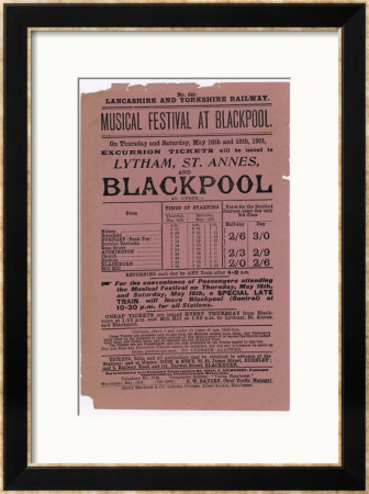 Flyer Issued By The Lancashire And Yorkshire Railway by Flyer Pricing Limited Edition Print image