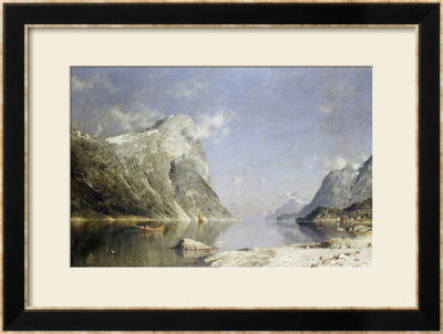 A Fjord Scene by Adelsteen Normann Pricing Limited Edition Print image