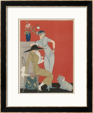 Pet Dog, Probably A Skye Terrier, With Its Fashionable Owners by Gerda Wegener Pricing Limited Edition Print image