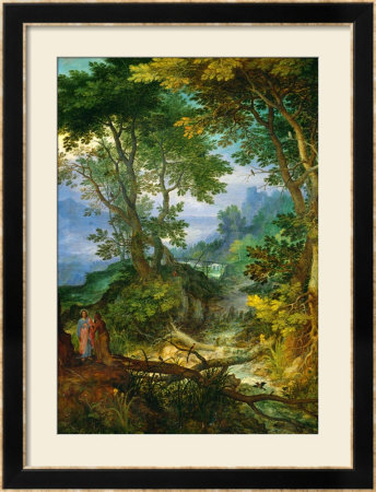 Mountain Landscape With The Temptation Of Christ, 1605-1610 by Jan Brueghel The Elder Pricing Limited Edition Print image