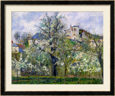 The Vegetable Garden With Trees In Blossom, Spring, Pontoise, 1877 by Camille Pissarro Pricing Limited Edition Print image