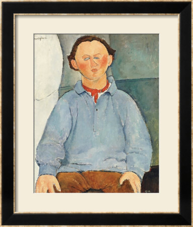 Portrait Of Sculptor Oscar Miestchanioff, Circa 1916 by Amedeo Modigliani Pricing Limited Edition Print image