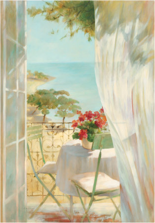 Seaside Terrace by Fabrice De Villeneuve Pricing Limited Edition Print image