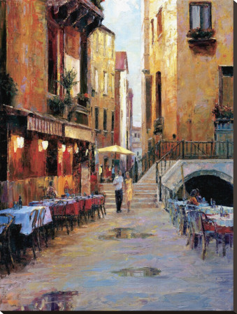 Street Cafe After Rain Venice by Haixia Liu Pricing Limited Edition Print image