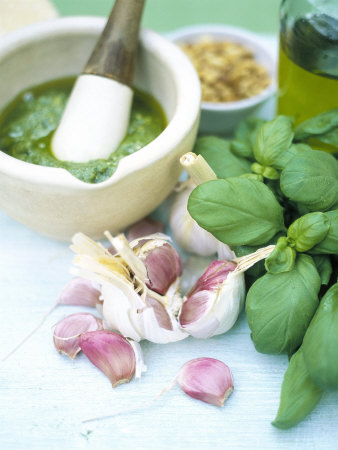 Pesto In Mortar, Garlic, Basil Etc. by David Loftus Pricing Limited Edition Print image
