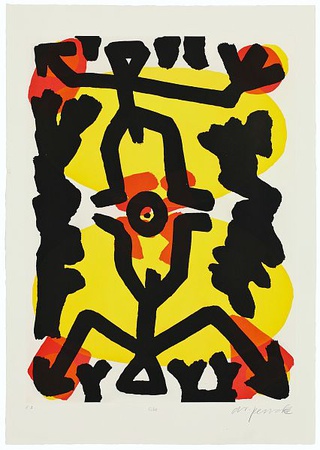 Serie Iii Erbe (Rot-Gelb) by A. R. Penck Pricing Limited Edition Print image