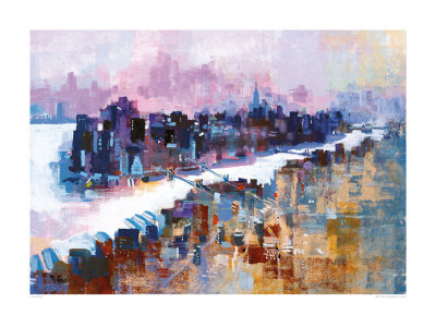 New York And Manhattan Island by Colin Ruffell Pricing Limited Edition Print image