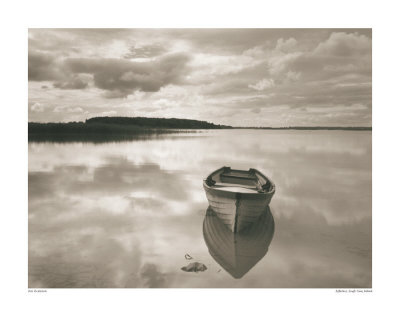 Boat Reflection, Lough Cara, Ireland by Ron Rosenstock Pricing Limited Edition Print image