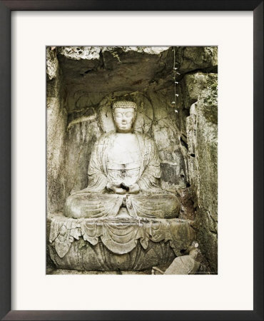 Stone Buddha Rock Carvings, Hangzhou, Zhejiang Province, China, Asia by Jochen Schlenker Pricing Limited Edition Print image