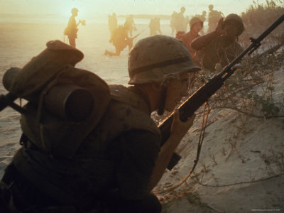 American Soldiers Of 7Th Marines Landing On The Beaches Of Cape Batangan During The Vietnam War by Paul Schutzer Pricing Limited Edition Print image