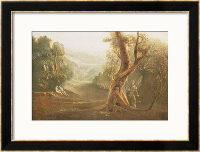 Satan Contemplating Adam And Eve In Paradise, From Paradise Lost, By John Milton by John Martin Pricing Limited Edition Print image
