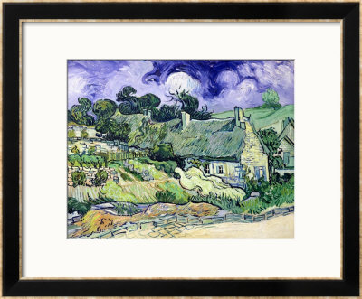 Thatched Cottages At Cordeville, Auvers-Sur-Oise, C.1890 by Vincent Van Gogh Pricing Limited Edition Print image