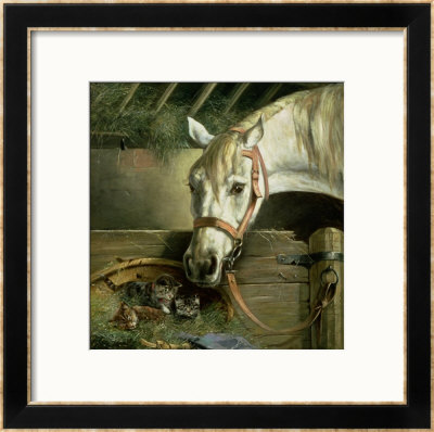 Horse And Kittens, 1890 by Moritz Muller Pricing Limited Edition Print image