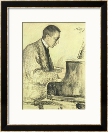 Portrait Of Sergei Vasilievich Rachmaninov At The Piano, 1916 by Leonid Osipovic Pasternak Pricing Limited Edition Print image