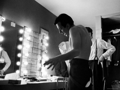Singer Bobby Darin At Nightclub In Dressing Room Before Singing Act by Allan Grant Pricing Limited Edition Print image