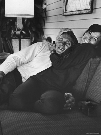 Actor Steve Mcqueen At Home With Wife by John Dominis Pricing Limited Edition Print image