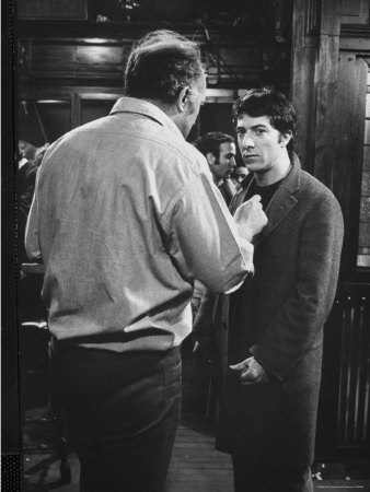 Actor Dustin Hoffman Talking With Film Director Of John And Mary by John Dominis Pricing Limited Edition Print image