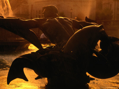 Detail Of Fountain On Trafalgar Square, London, England by Jon Davison Pricing Limited Edition Print image