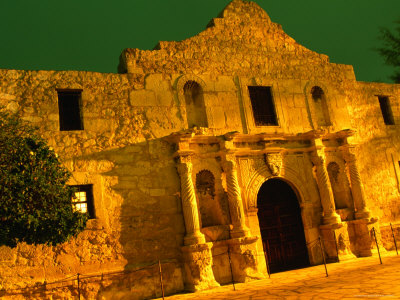 Oblique View Of The Facade And Entrance To The Infamous Alamo, San Antonio, Texas by Eddie Brady Pricing Limited Edition Print image