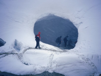 Hikers Shelter In A Warm Ice Cave During A Blizzard On The Kverkfjoll Rout, Iceland by Cornwallis Graeme Pricing Limited Edition Print image