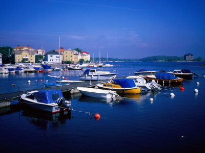 Small Boats In The Harbour, Karlskrona, Sweden by Cornwallis Graeme Pricing Limited Edition Print image