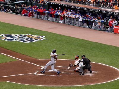 Texas Rangers V San Francisco Giants, Game 1: Vladimir Guerrero by Petersen Christian Pricing Limited Edition Print image