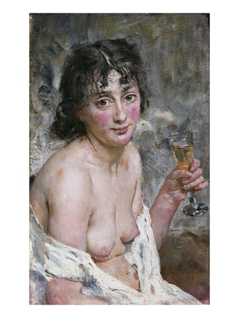 Champagne Girl (Oil On Canvas) by Hans Olaf Heyerdahl Pricing Limited Edition Print image