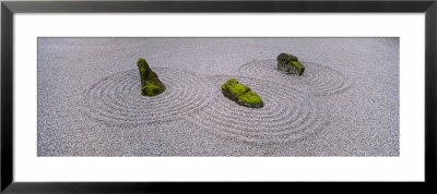 Moss On Three Stones In A Zen Garden, Washington Park, Portland, Oregon, Usa by Panoramic Images Pricing Limited Edition Print image