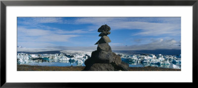Stack Of Rocks On A Landscape, Breidamerkurjokull, Jokulsarlon Lagoon, Iceland by Panoramic Images Pricing Limited Edition Print image
