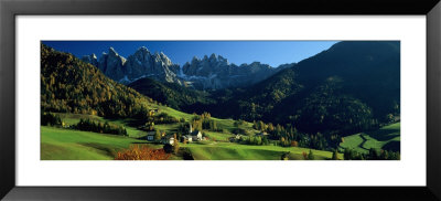 Buildings On A Landscape, Dolomites, Funes Valley, Le Odle, Santa Maddalena, Tyrol, Italy by Panoramic Images Pricing Limited Edition Print image