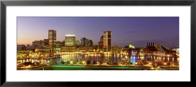 City At Night Viewed From Federal Hill Park, Baltimore, Maryland, Usa by Panoramic Images Pricing Limited Edition Print image