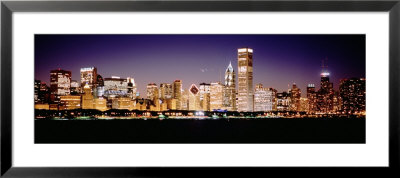Skyscrapers At Night, Chicago, Illinois, Usa by Panoramic Images Pricing Limited Edition Print image