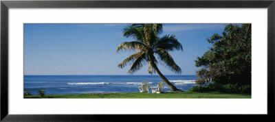 Two Adirondack Chairs On The Beach, Kaneohe Bay, Oahu, Hawaii Islands, Usa by Panoramic Images Pricing Limited Edition Print image