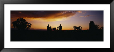 Silhouette Of Statues, Gettysburg National Military Park, Pennsylvania, Usa by Panoramic Images Pricing Limited Edition Print image