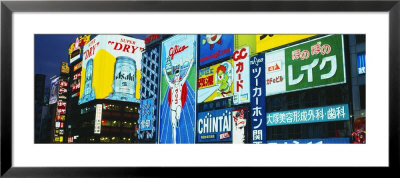 Billboards Lit Up At Night, Dotombori District, Osaka, Japan by Panoramic Images Pricing Limited Edition Print image