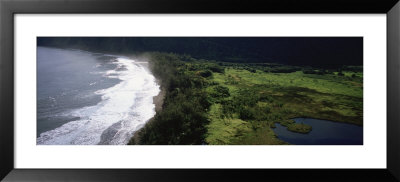 High Angle View Of A Coastline, Waipio Beach, Hamakua Coast, Big Island, Hawaii, Usa by Panoramic Images Pricing Limited Edition Print image