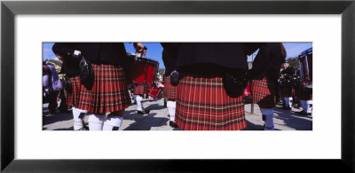 Group Of Men Playing Drums In The Street, Scotland, United Kingdom by Panoramic Images Pricing Limited Edition Print image