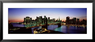 High Angle View Of Brooklyn Bridge, New York City, New York State, Usa by Panoramic Images Pricing Limited Edition Print image